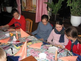 Pizzaessen der Klasse 5a