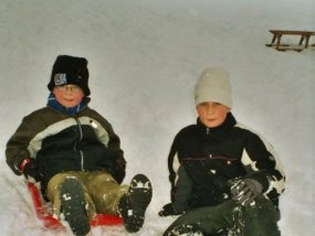 Die Klasse 5a am Fachtag 2003 im Wintersportgebiet